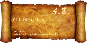 Ali Brigitta névjegykártya