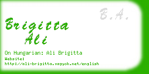 brigitta ali business card